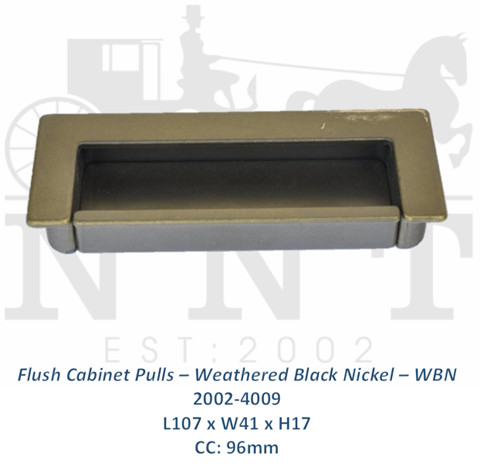 Flush Cabinet Pulls - Weathered Black Nikel - WBN 2002-4009
