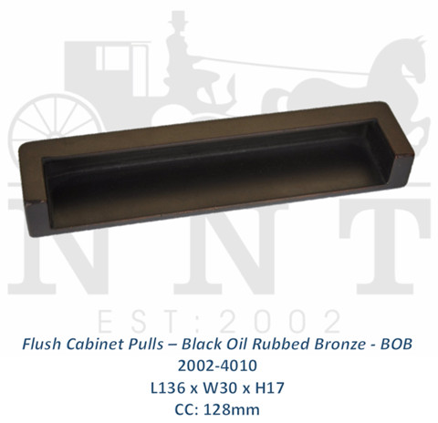 Flush Cabinet Pulls - Black Oil Rubbed Bronze - BOB 2002-4010