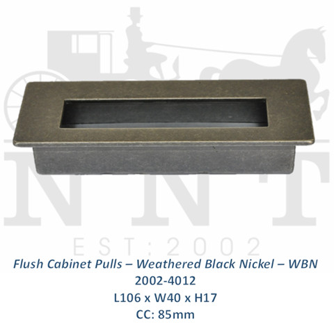 Flush Cabinet Pulls - Weathered Black Nikel - WBN 2002-4012