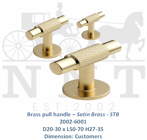 Brass Pull Handle - Satin Brass - STB 2002-6001