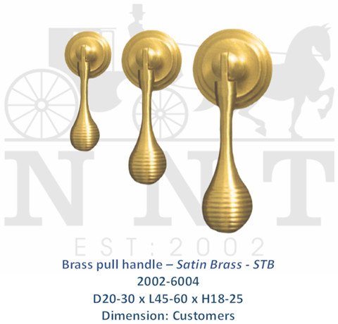Brass Pull Handle - Satin Brass - STB 2002-6004