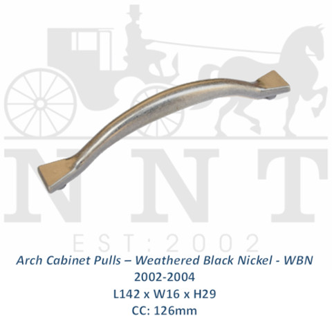 Arch Cabinet Pulls - Weathered Black Nikel - WBN 2002-2004