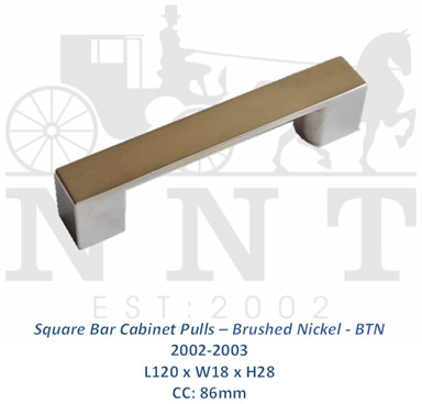 Square Bar Cabinet Pulls - Brush Nickel - BTN 2002-2003