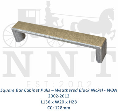 Square Bar Cabinet Pulls - Weathered Black Nickel - WBN 2002-2012