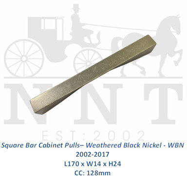 Square Bar Cabinet Pulls - Weathered Black Nickel - WBN 2002-2017