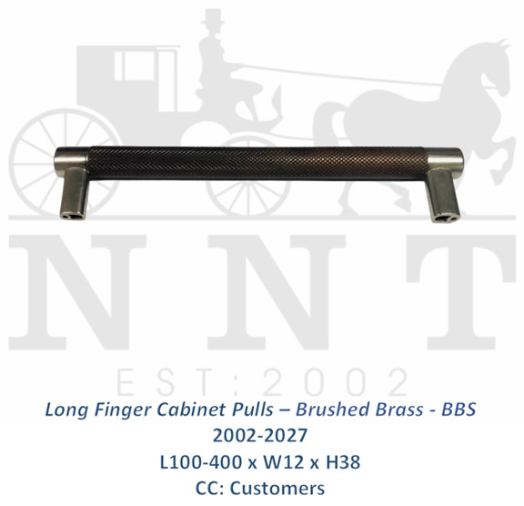 Long Finger Cabinet Pulls - Brushed Brass - BBS 2002-2027