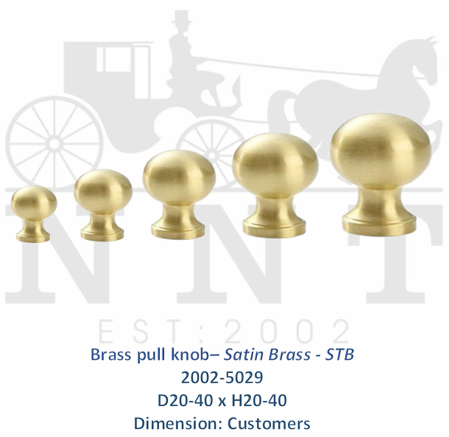Brass Pull Knob - Satin Brass - STB 2002-5029