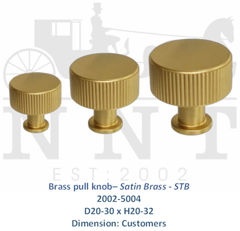 Brass Pull Knob - Satin Brass - STB 2002-5004
