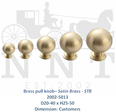 Brass Pull Knob - Satin Brass - STB 2002-5013