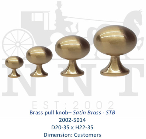 Brass Pull Knob - Satin Brass - STB 2002-5014