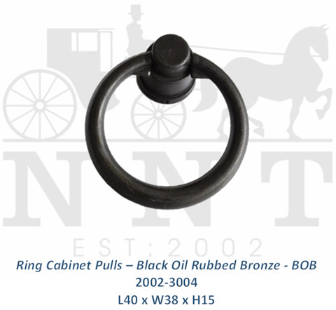 Ring Cabinet Pulls - Black Oil Rubbed Bronze - BOB 2002-3004