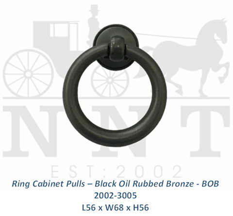 Ring Cabinet Pulls - Black Oil Rubbed Bronze - BOB 2002-3005