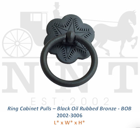 Ring Cabinet Pulls - Black Oil Rubbed Bronze - BOB 2002-3006
