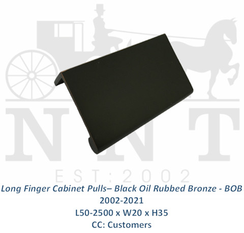 Long Finger Cabinet Pulls - Black Oil Rubbed Bronze - BOB 2002-2021