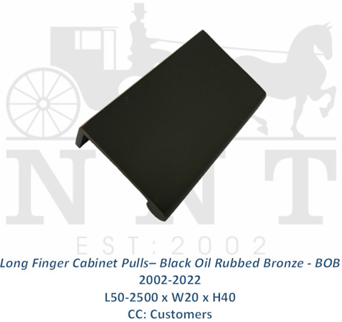 Long Finger Cabinet Pulls - Black Oil Rubbed Bronze - BOB 2002-2022