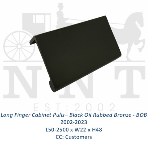 Long Finger Cabinet Pulls - Black Oil Rubbed Bronze - BOB 2002-2023