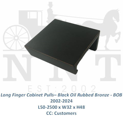 Long Finger Cabinet Pulls - Black Oil Rubbed Bronze - BOB 2002-2024