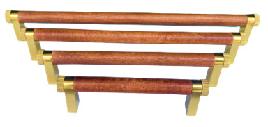 Brass Round Wood Pulls - Brushed Brass - PNK 2002-7007