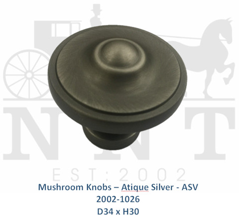 Mushroom Knobs - Atique Silver - ASV 2002-1026