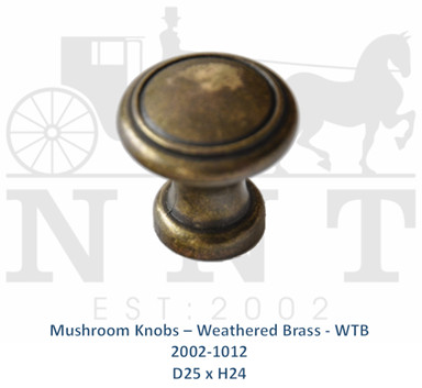 Mushroom Knobs - Weathered Brass - WTB 2002-1012