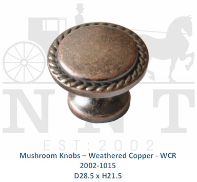 Mushroom Knobs - Weathered Copper - WCR 2002-1015