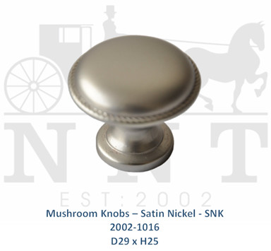 Mushroom Knobs - Satin Nickel - SNK 2002-1016