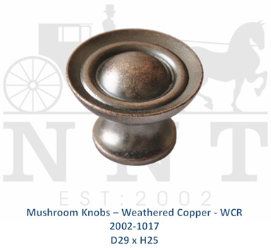 Mushroom Knobs - Weathered Copper - WCR 2002-1017