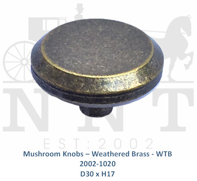 Mushroom Knobs - Weathered Brass - WTB 2002-1020