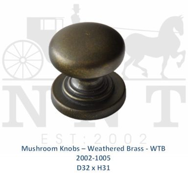 Mushroom Knobs - Weathered Brass - WTB 2002-1005
