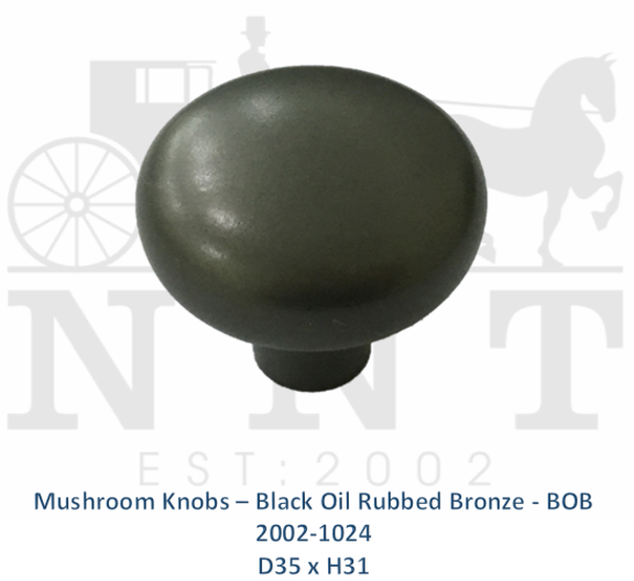 Mushroom Knobs - Black Oil Rubbed Bronze - BOB 2002-1024