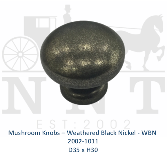 Mushroom Knobs - Weathered Black Nickel - WBN 2002-1011