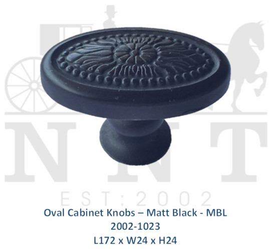 Oval Cabinet Knobs - Matt Black - MBL 2002-1023