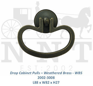 Drop Cabinet Pulls - Weathered Brass - WBS 2002-3008 