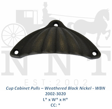 Cup Cabinet Pulls - Weathered Black Nickel - WTB 2002-3020