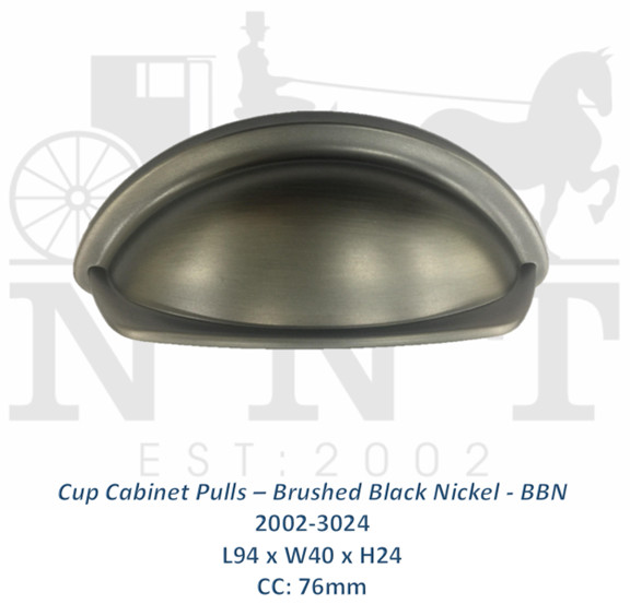 Cup Cabinet Pulls - Brush Black Nickel - BBN 2002-3024